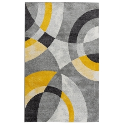 ANTA Tapis de salon contemporain - 120 X 160 cm - jaune