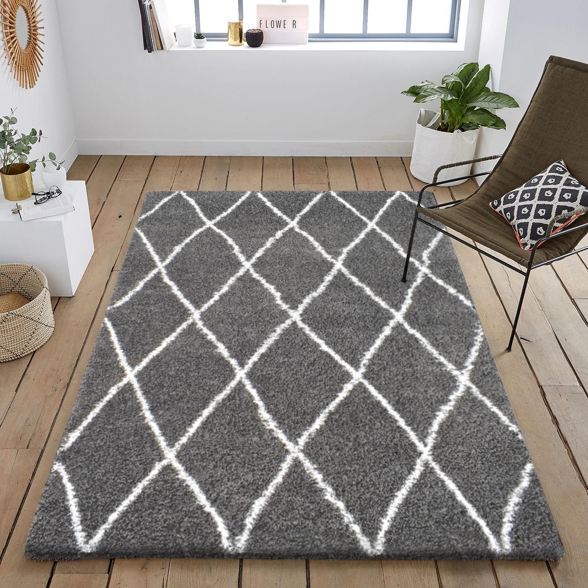 SHAMA 450 Grand Tapis  de salon  Shaggy 160x230 cm 