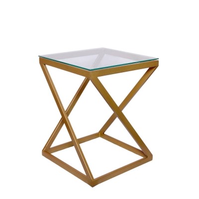 Table D Appoint Mantra Metal Dore Et Verre