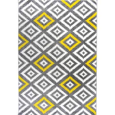 Forsa Losange Tapis De Salon Scandinave En Polypropylène 50 Cm X 80 Cm Jaune